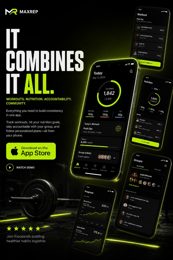 MaxRep App UI Mockups Showcase